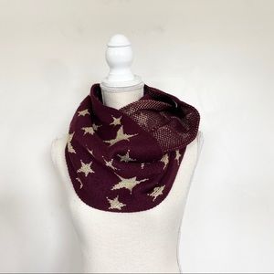 🌿Cato Metallic Star Print Infinity Scarf